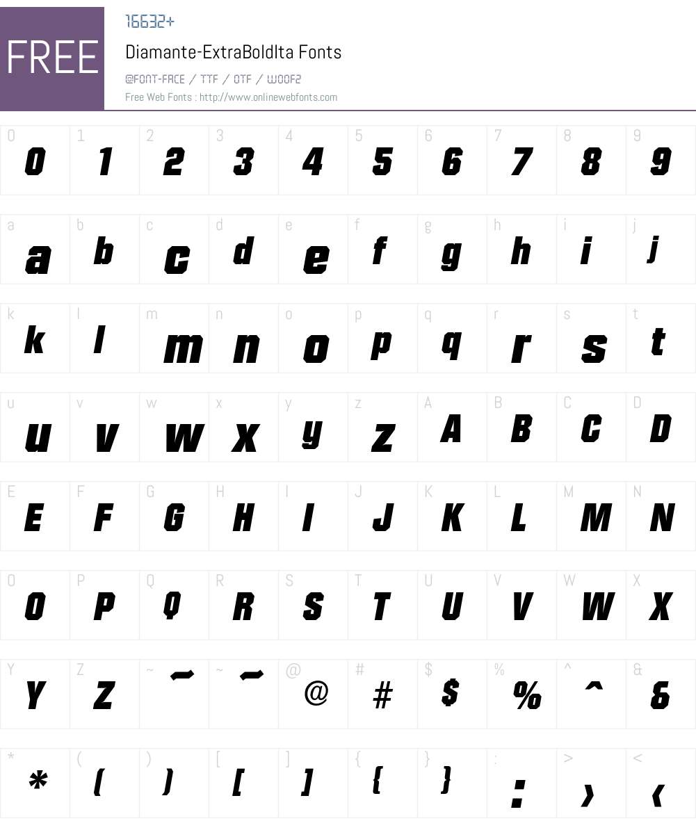 Diamante-ExtraBoldIta Font Screenshots