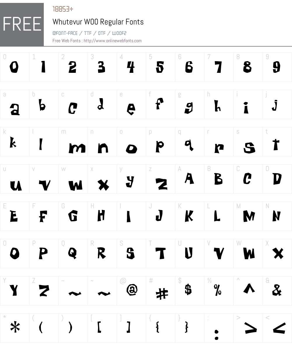 Whutevur Font Screenshots