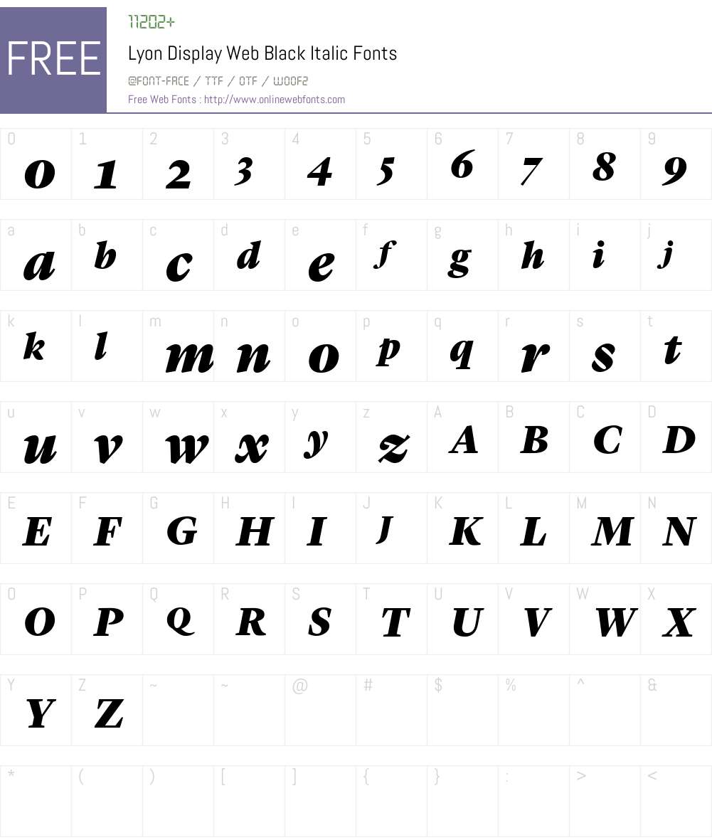 Lyon Display Web Black Font Screenshots