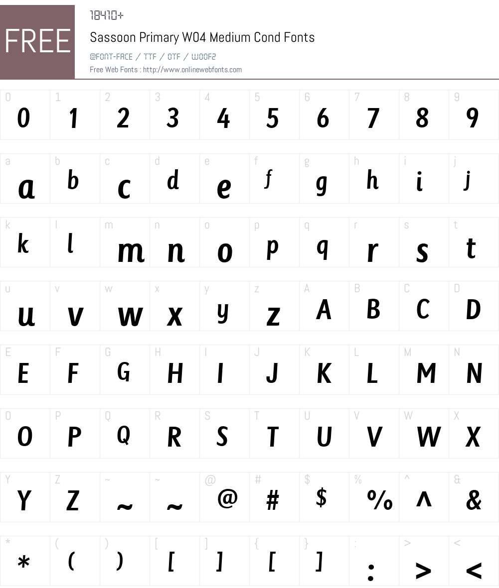 SassoonPrimaryW04-MediumCn Font Screenshots