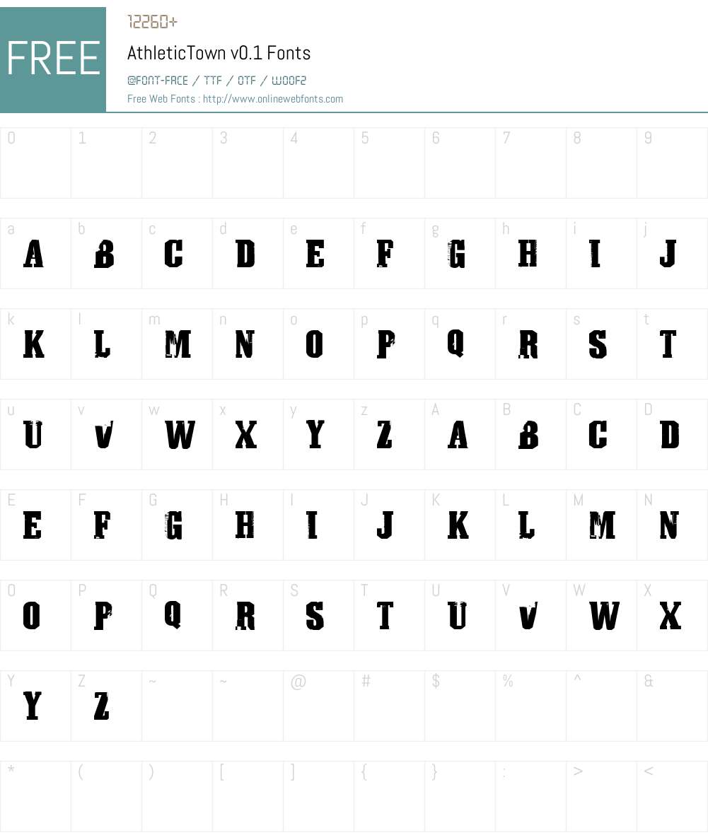 AthleticTown v0.1 Font Screenshots