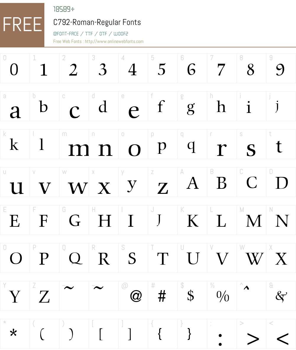 C792-Roman Font Screenshots