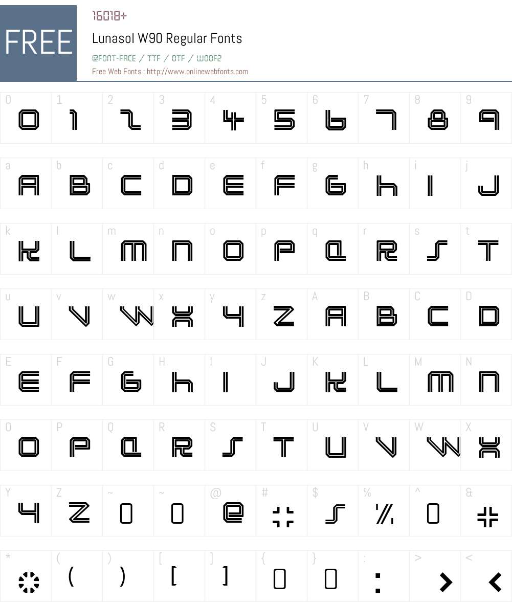 LunasolW90-Regular Font Screenshots