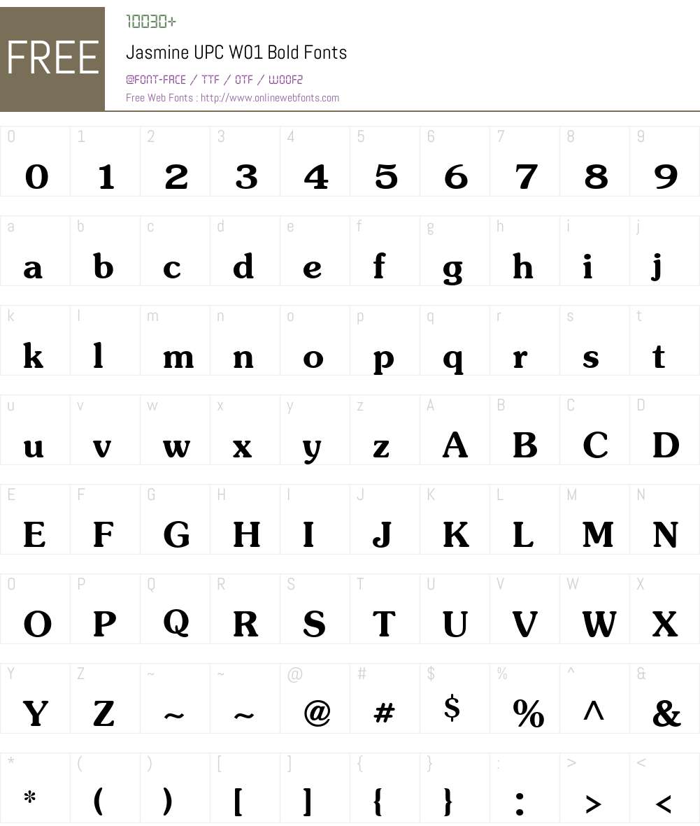 JasmineUPCW01-Bold Font Screenshots