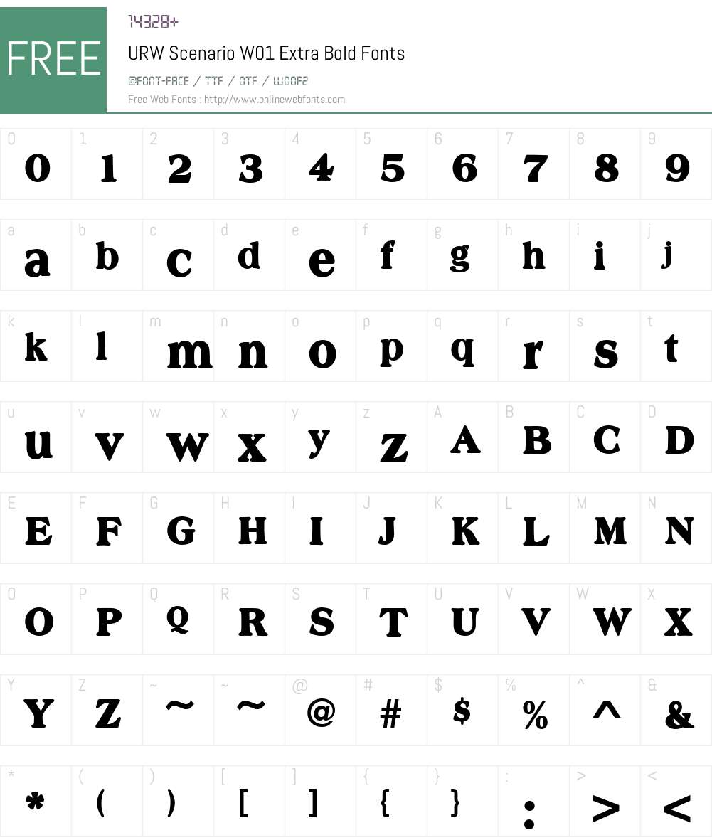 URWScenarioW01-ExtraBold Font Screenshots