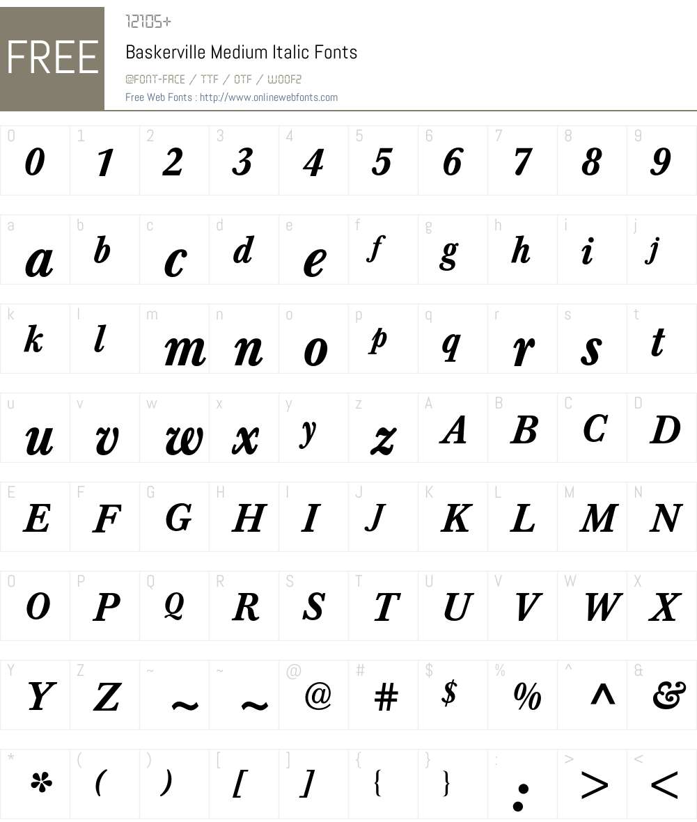 Baskerville BQ Font Screenshots