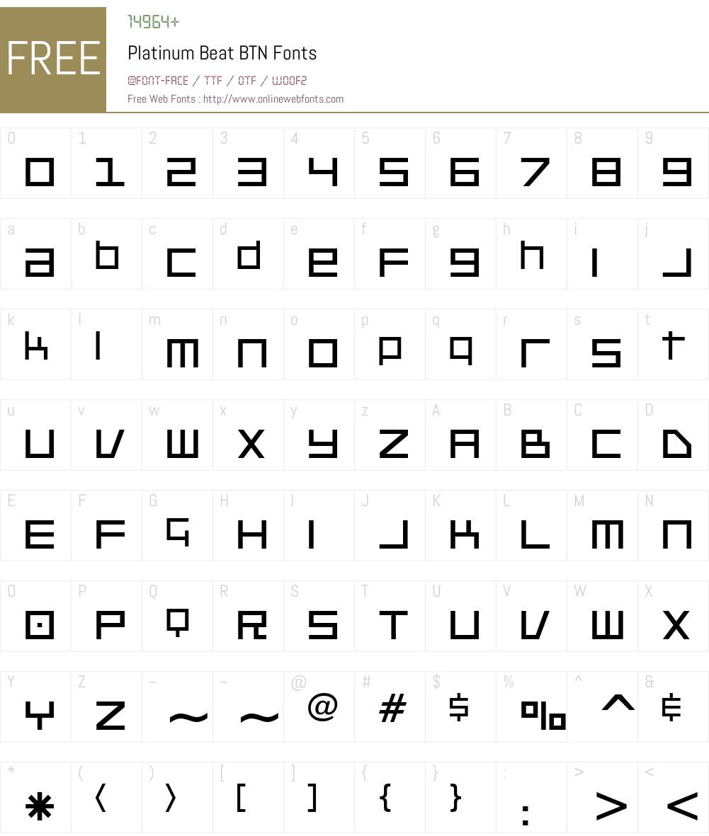 Platinum Beat BTN Font Screenshots
