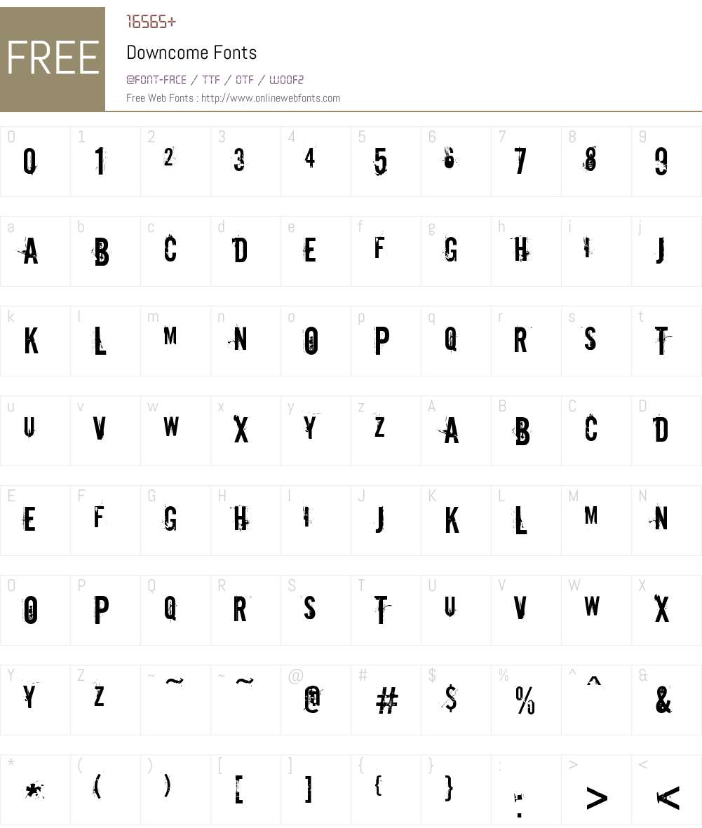 Downcome Font Screenshots