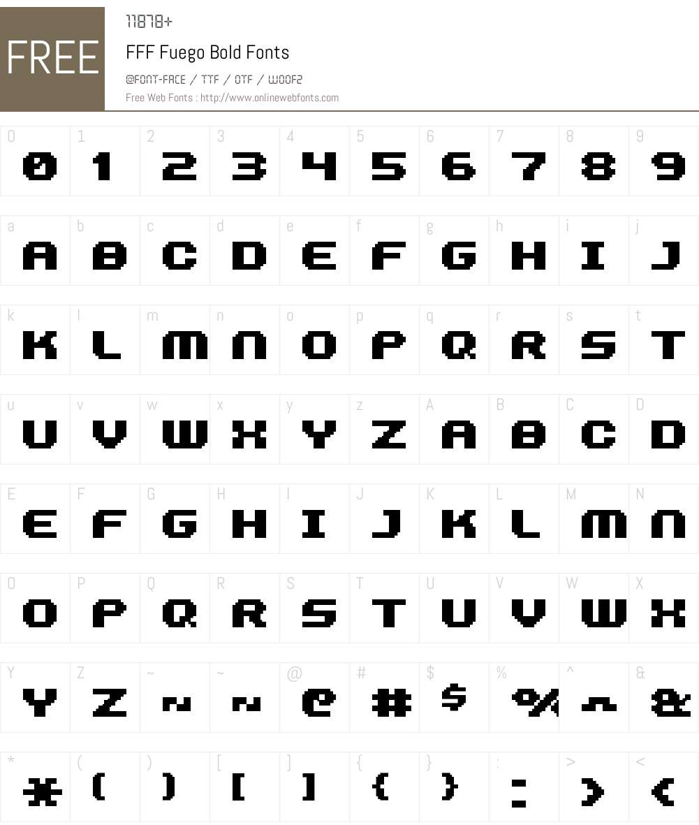FFF Fuego Bold Font Screenshots