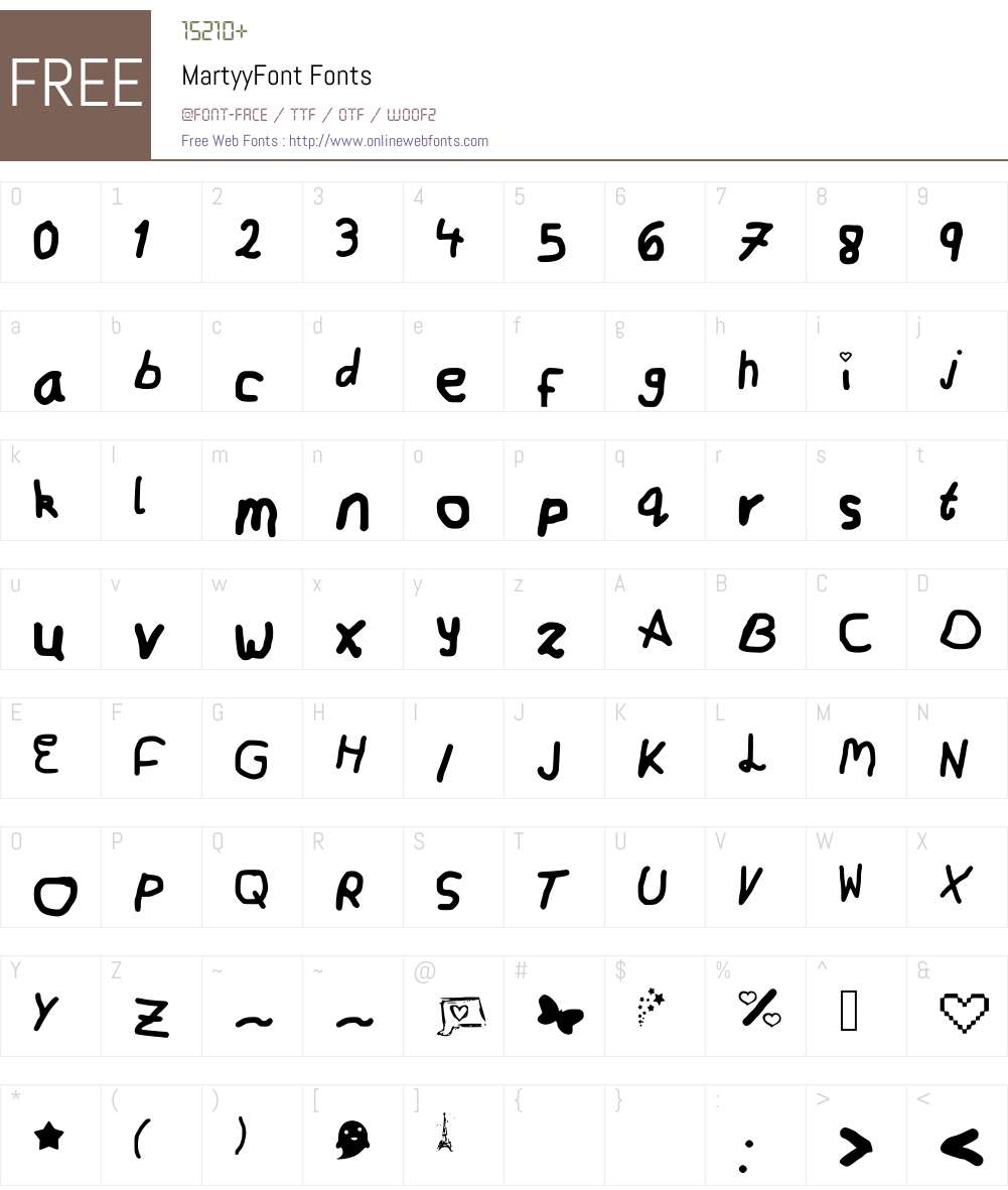 MartyyFont Font Screenshots