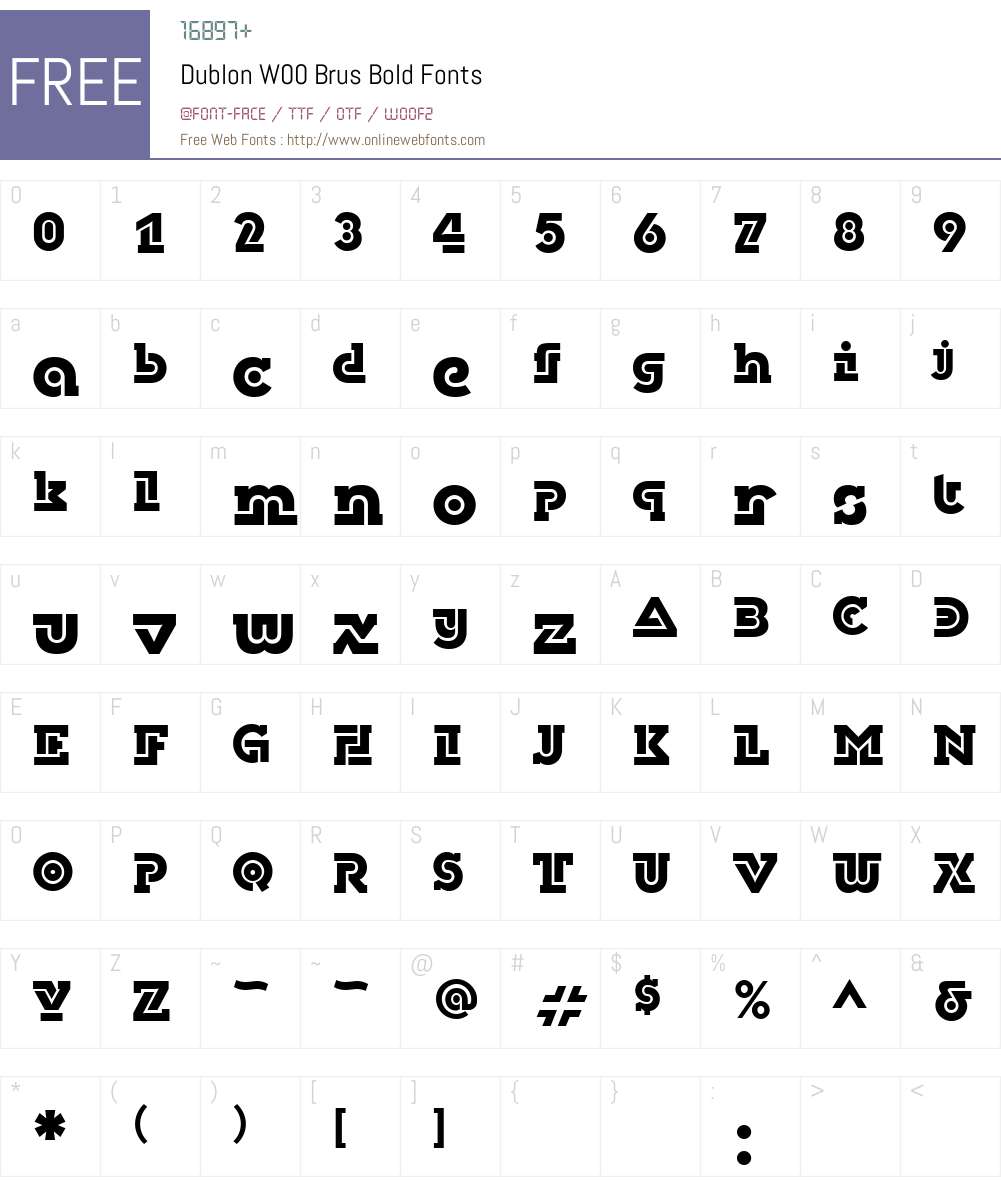 DublonW00-BrusBold Font Screenshots