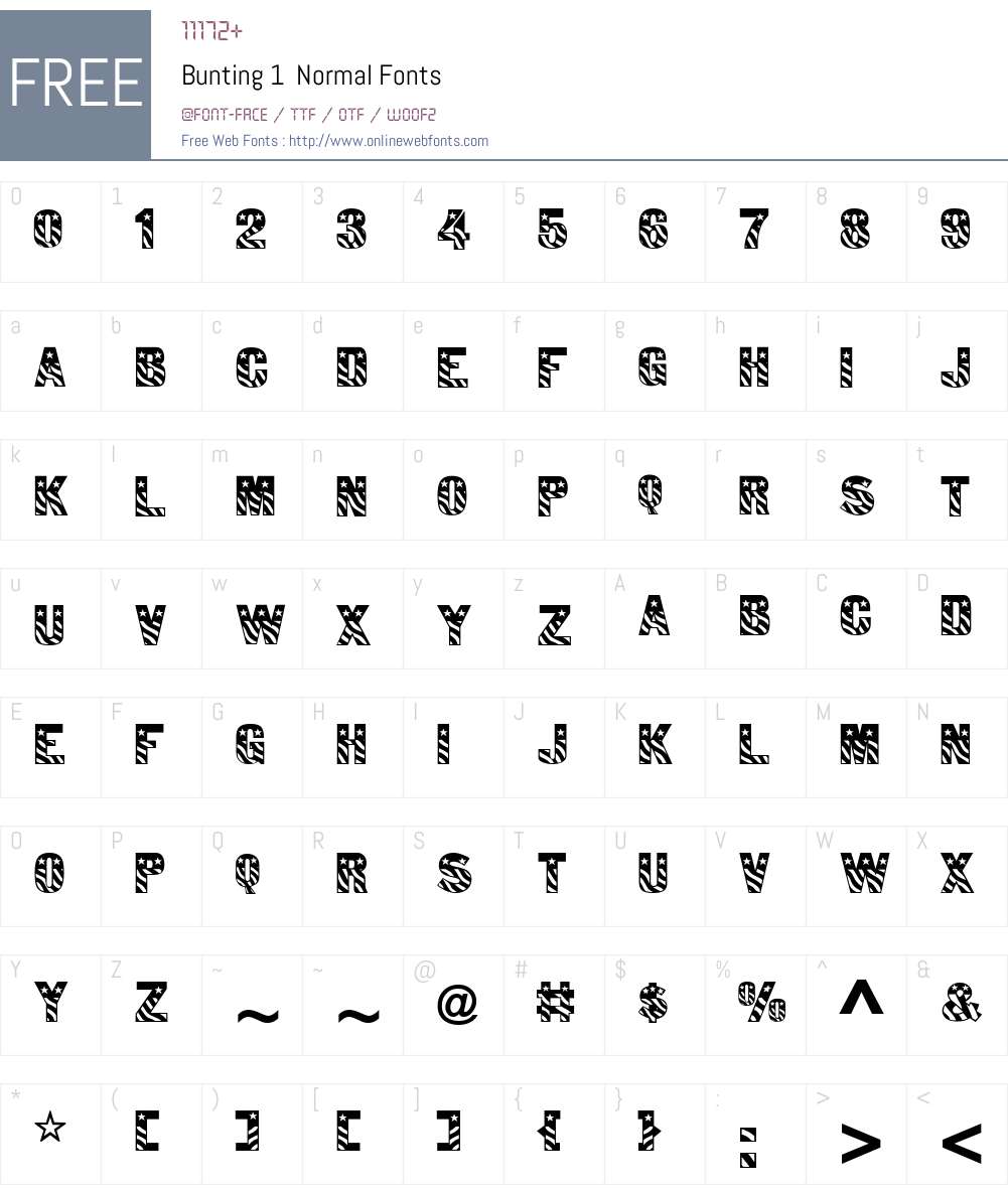 Bunting 1 Font Screenshots