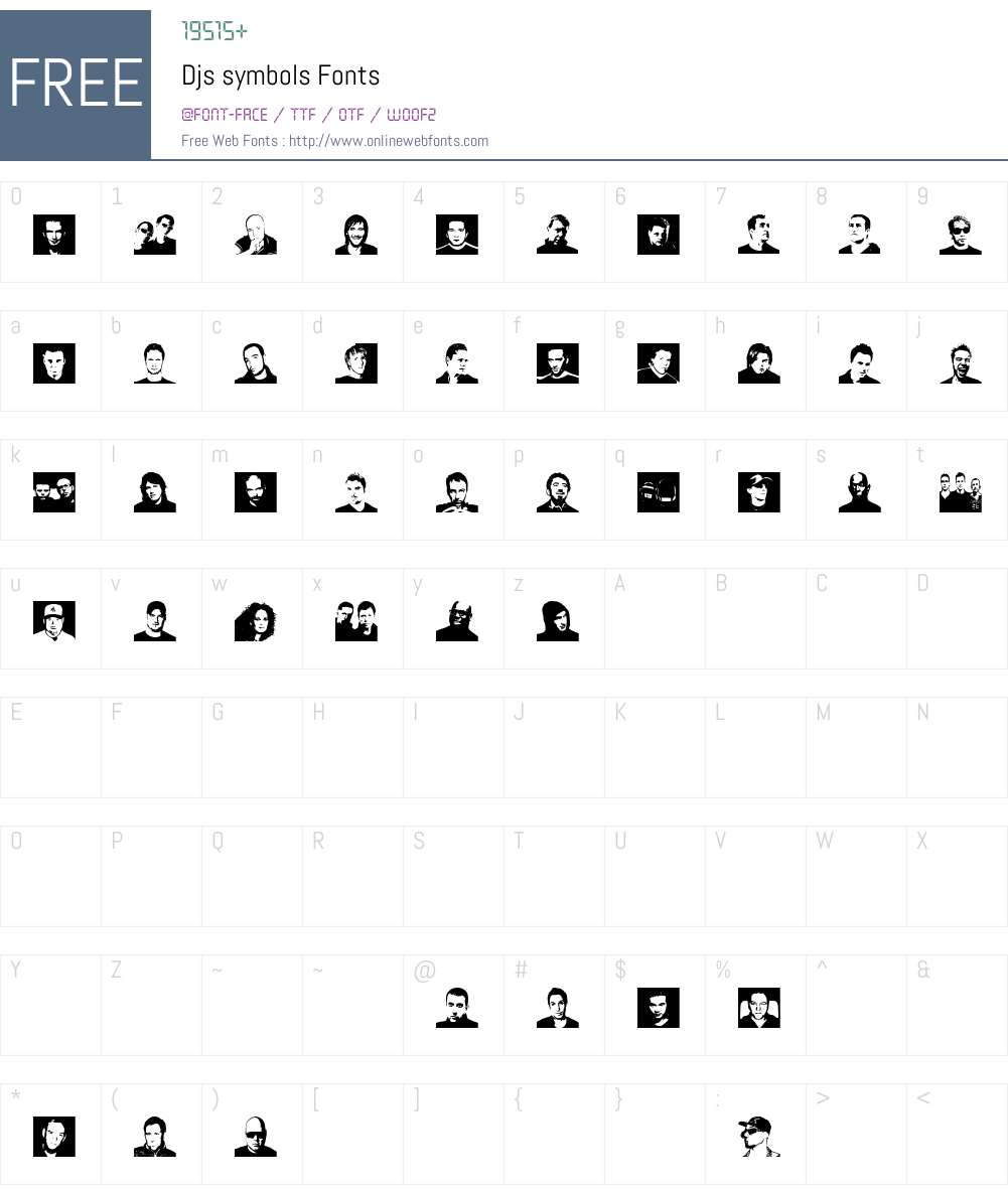 Djs symbols Font Screenshots