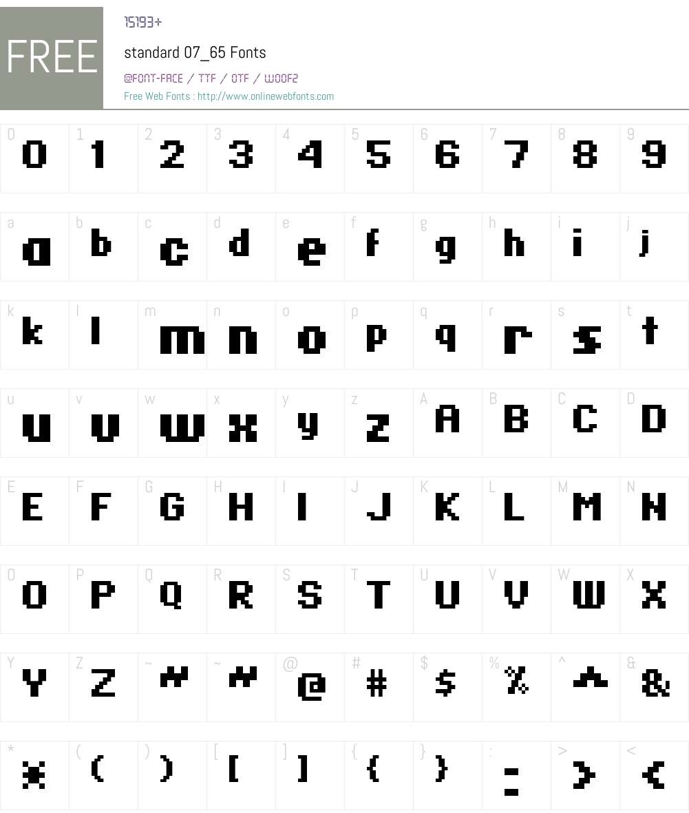 standard 07_65 Font Screenshots