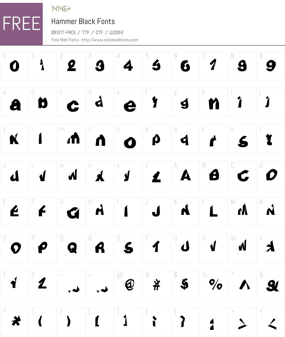 Hammer Font Screenshots
