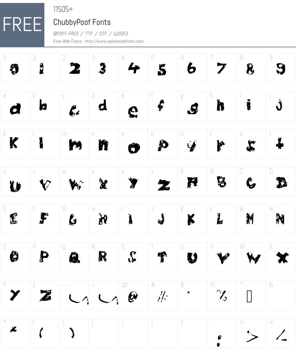 ChubbyPoof Font Screenshots