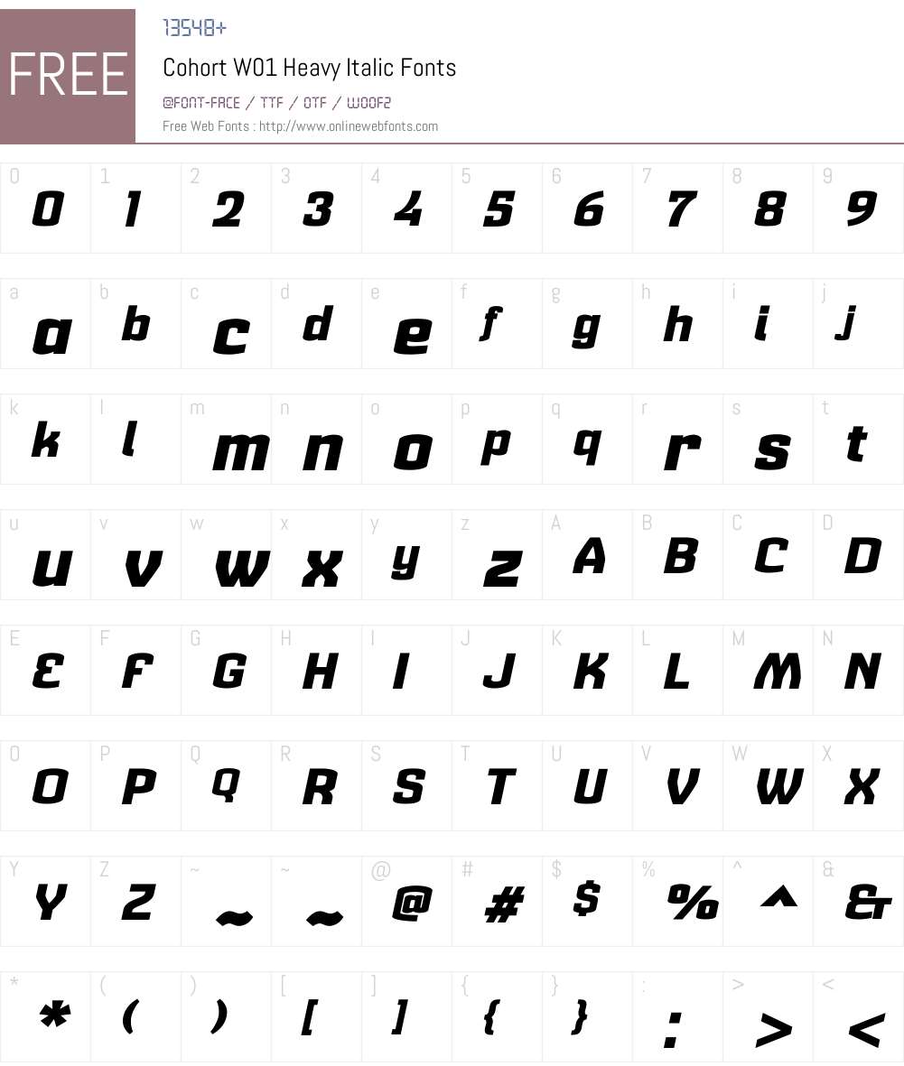 Cohort Heavy Italic Font Screenshots