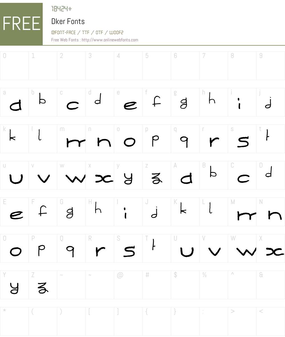 Dker Font Screenshots