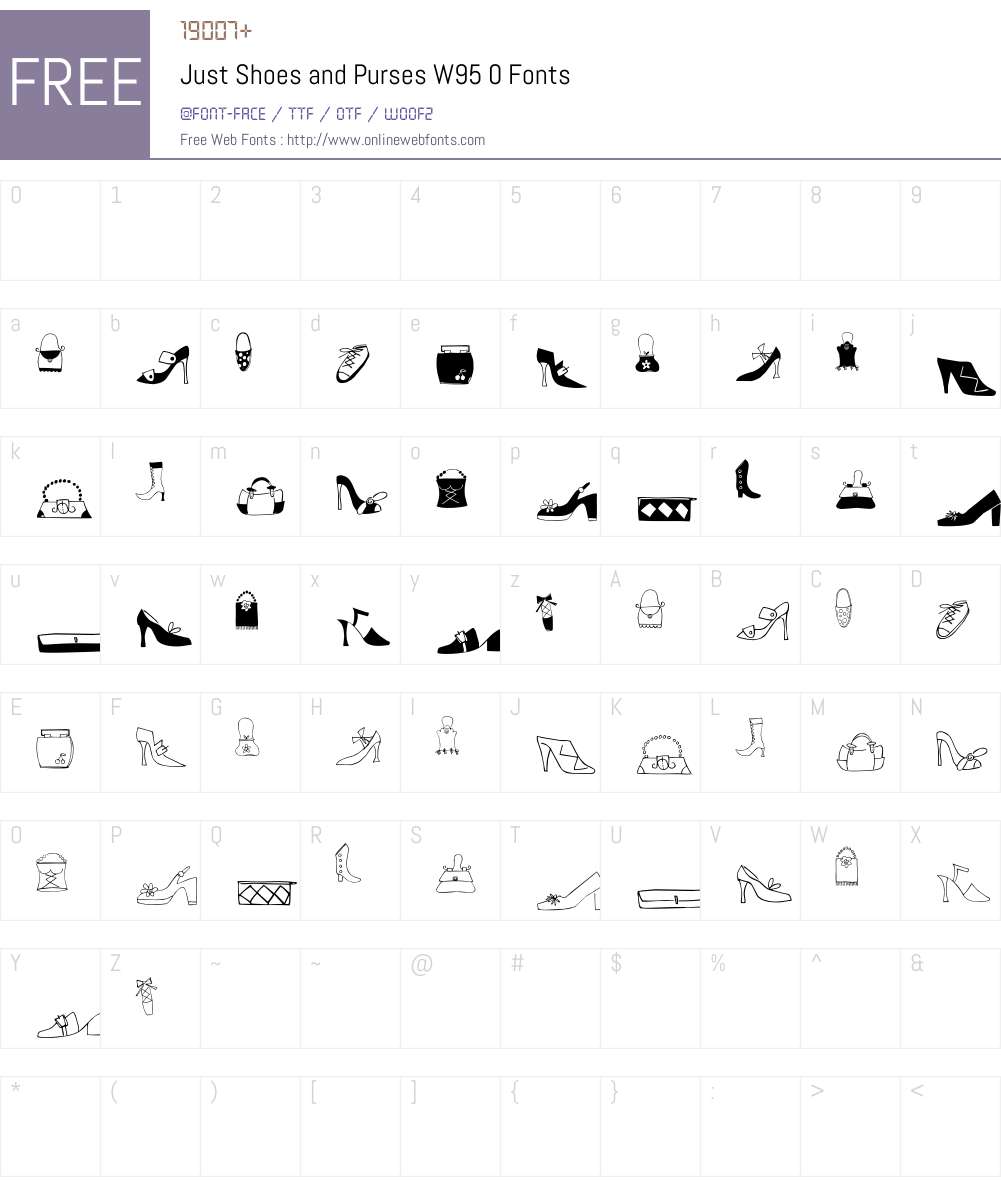 JustShoesandPursesW95-0 Font Screenshots