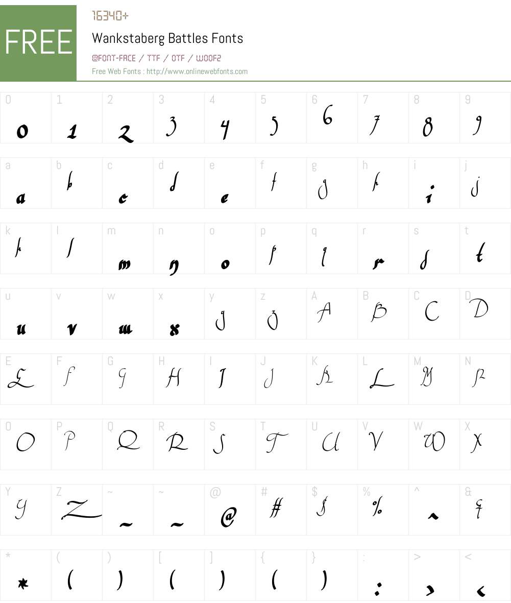 Wankstaberg Battles Font Screenshots