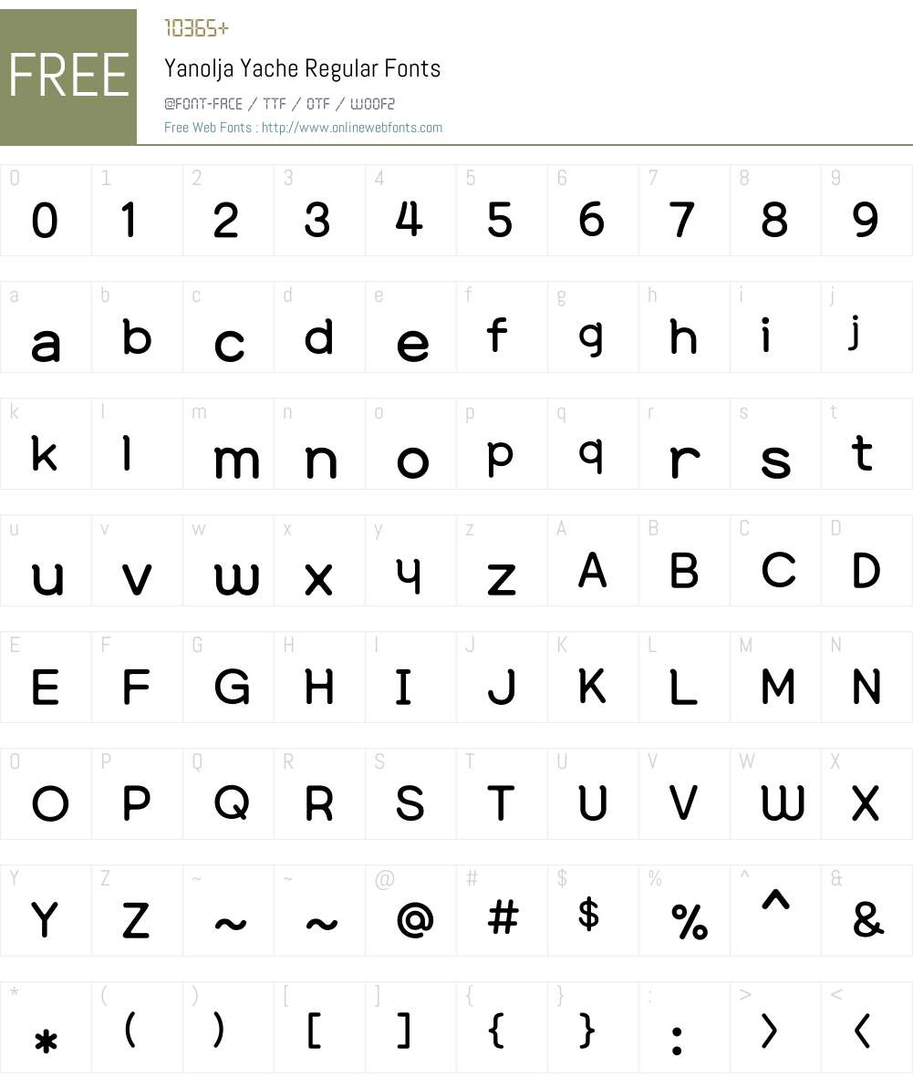 Yanolja Yache R Font Screenshots