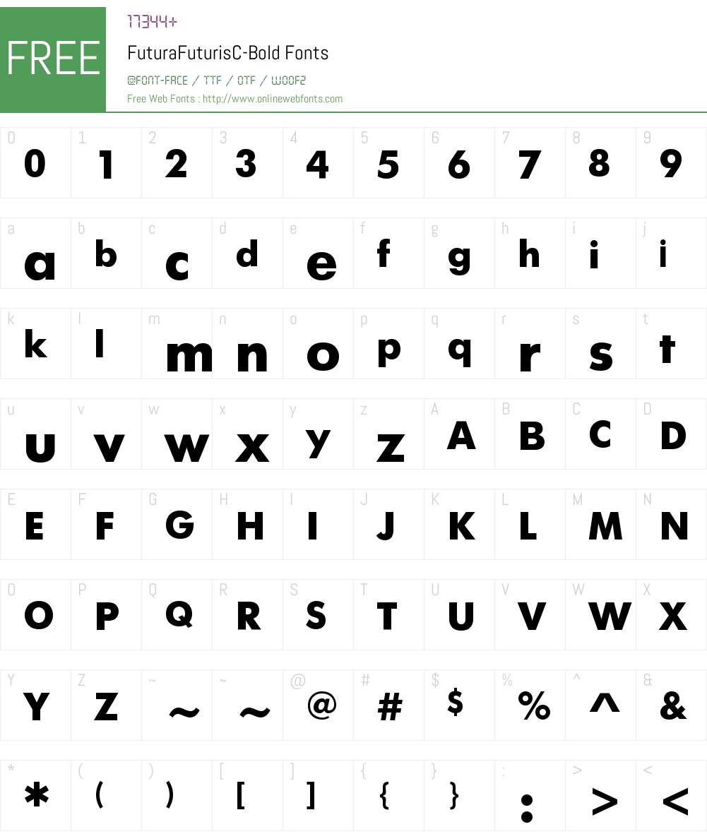 FuturaFuturisC Font Screenshots