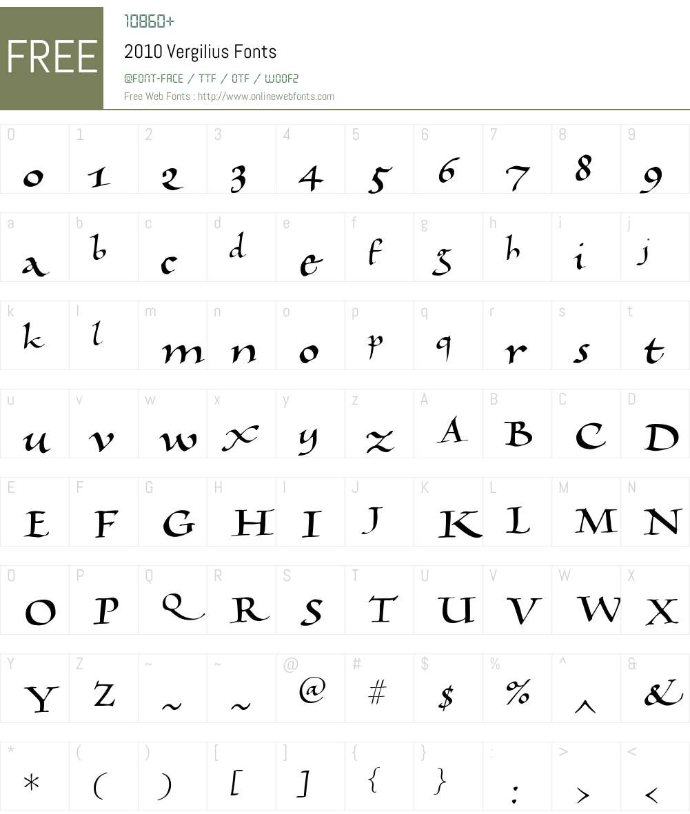 2010 Vergilius Font Screenshots