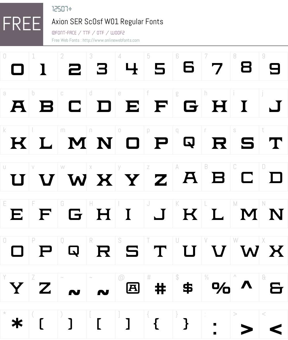 AxionSERScOsfW01-Regular Font Screenshots