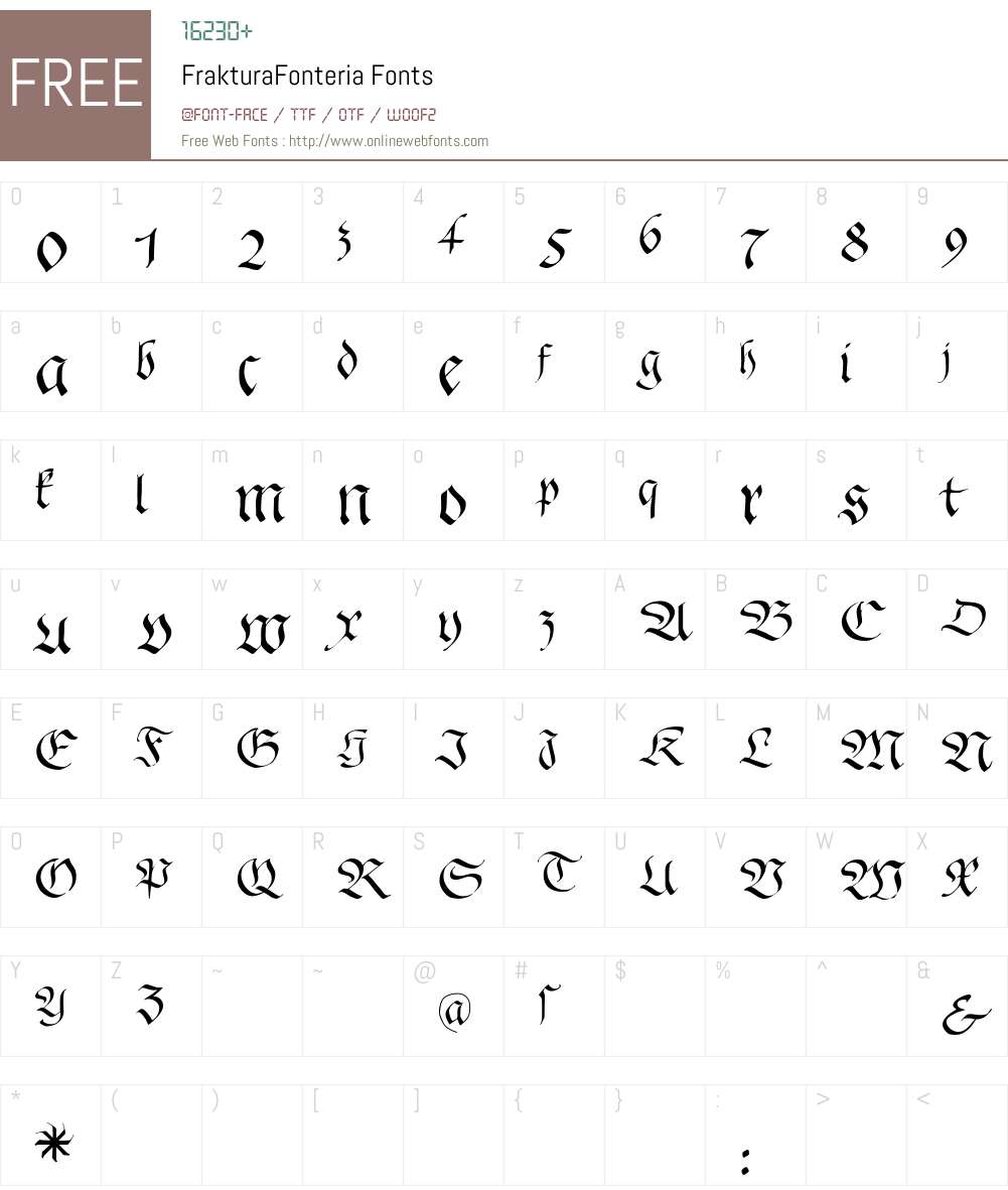 FrakturaFonteria Font Screenshots