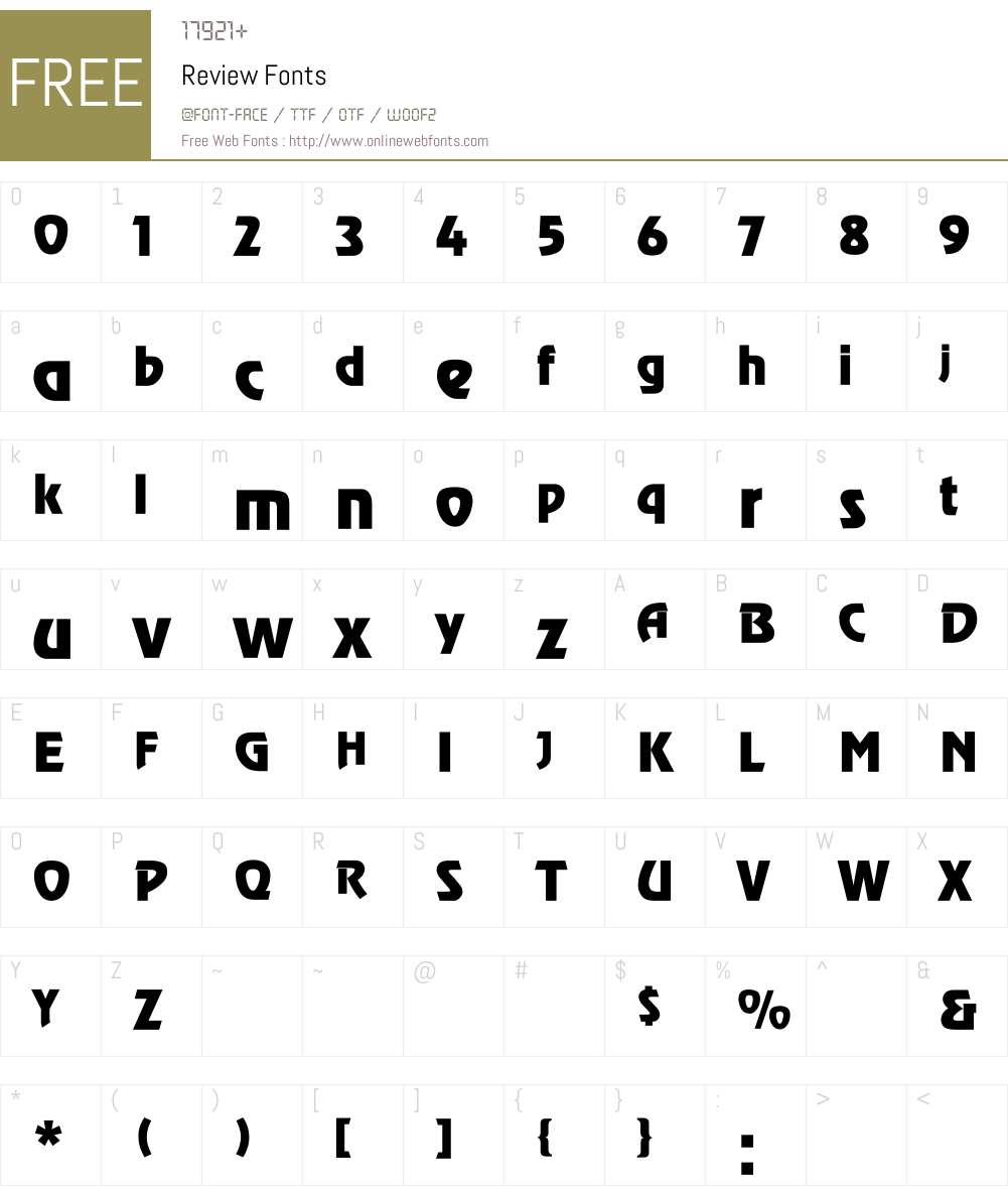 Review Font Screenshots