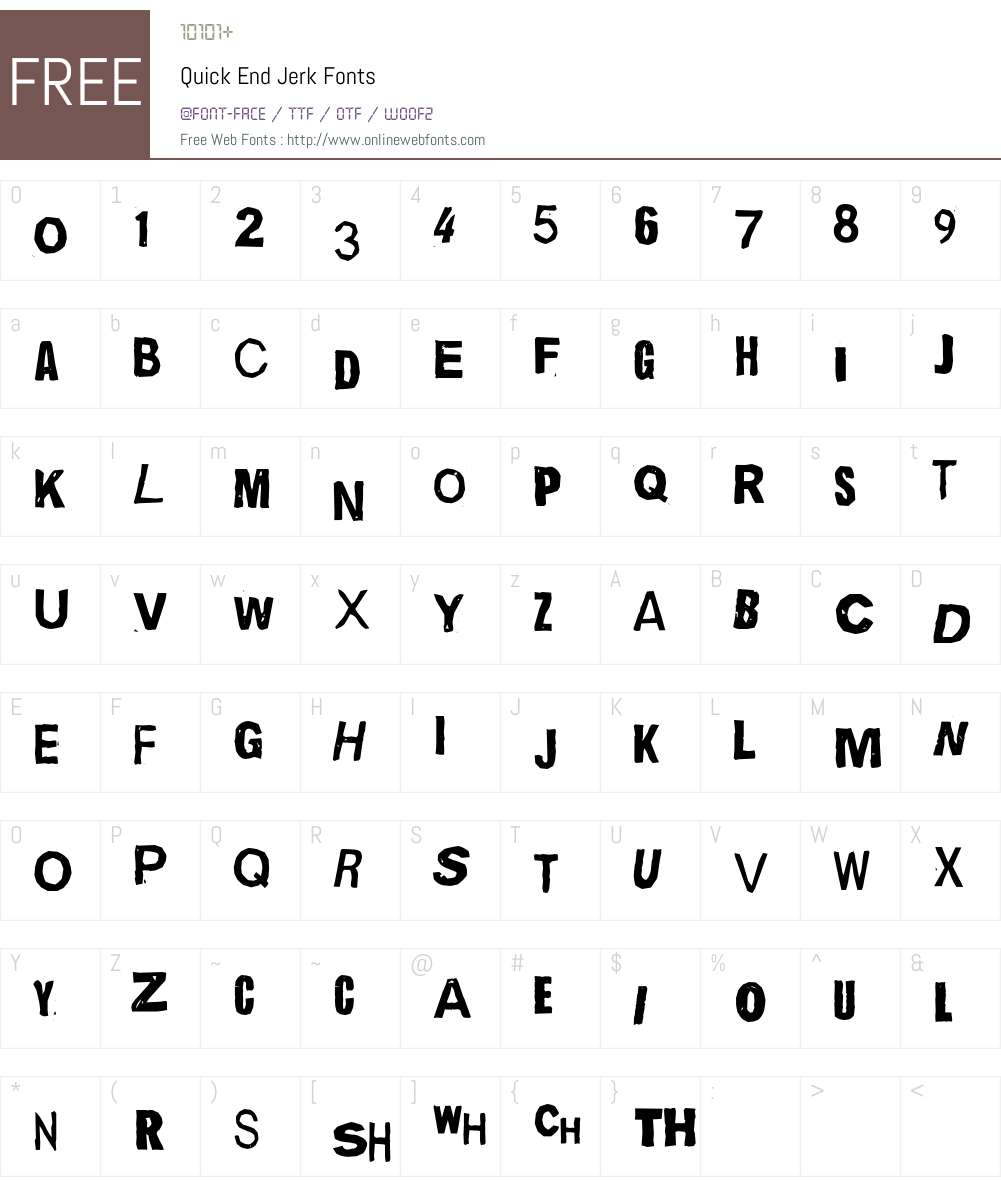 Quick End Jerk Font Screenshots