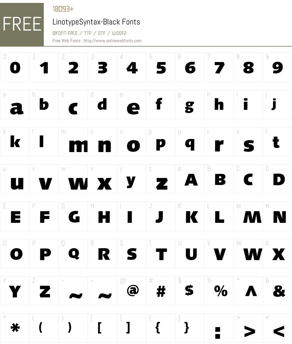 LinotypeSyntax Font Screenshots