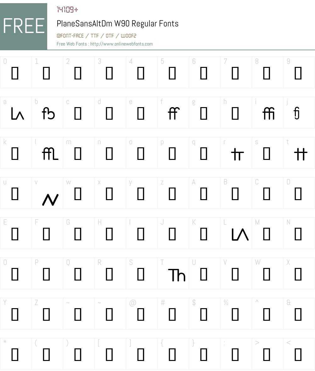 PlaneSansAltDm Font Screenshots