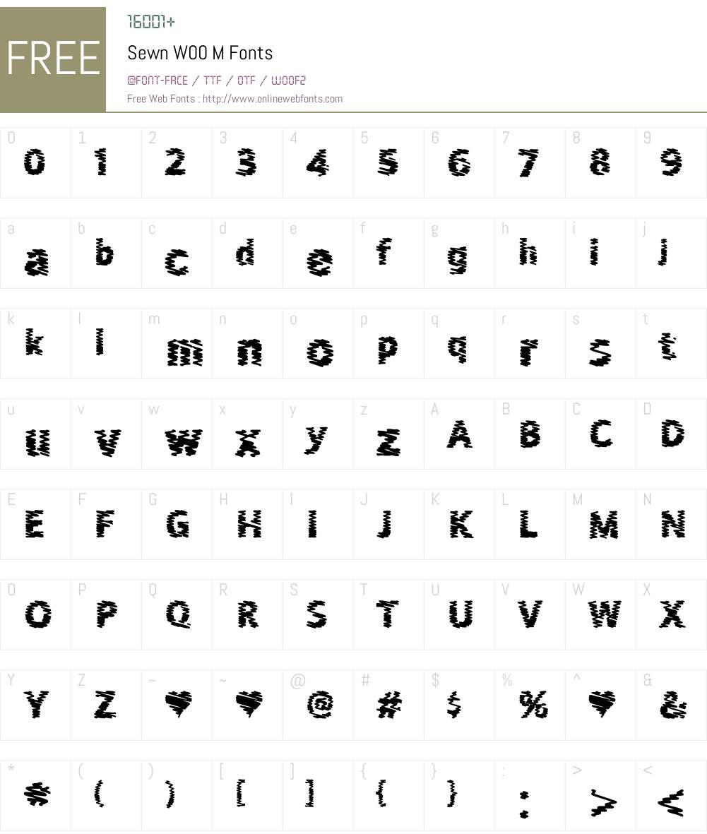 SewnW00-M Font Screenshots