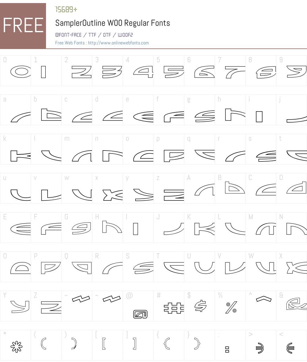 SamplerOutline Font Screenshots