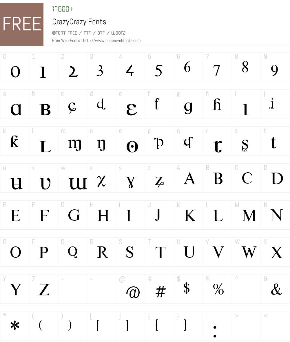 CrazyCrazy Font Screenshots