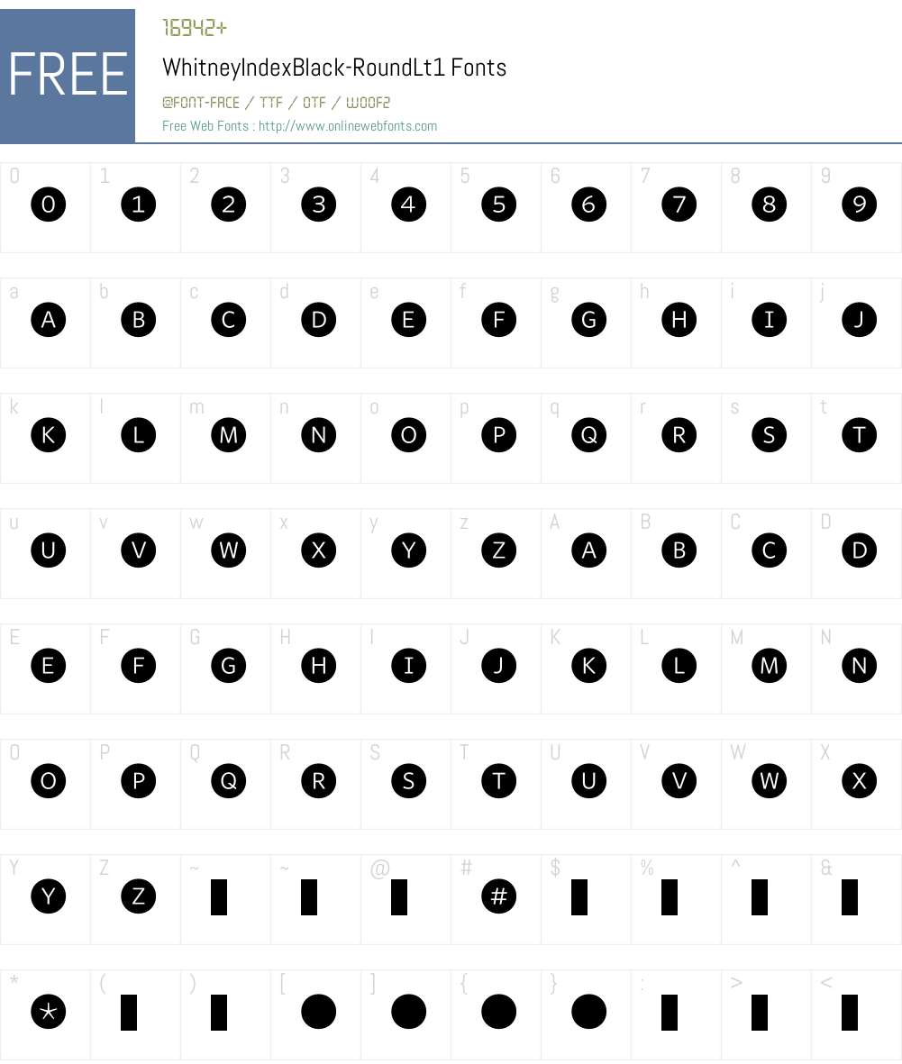 WhitneyIndexBlack Font Screenshots