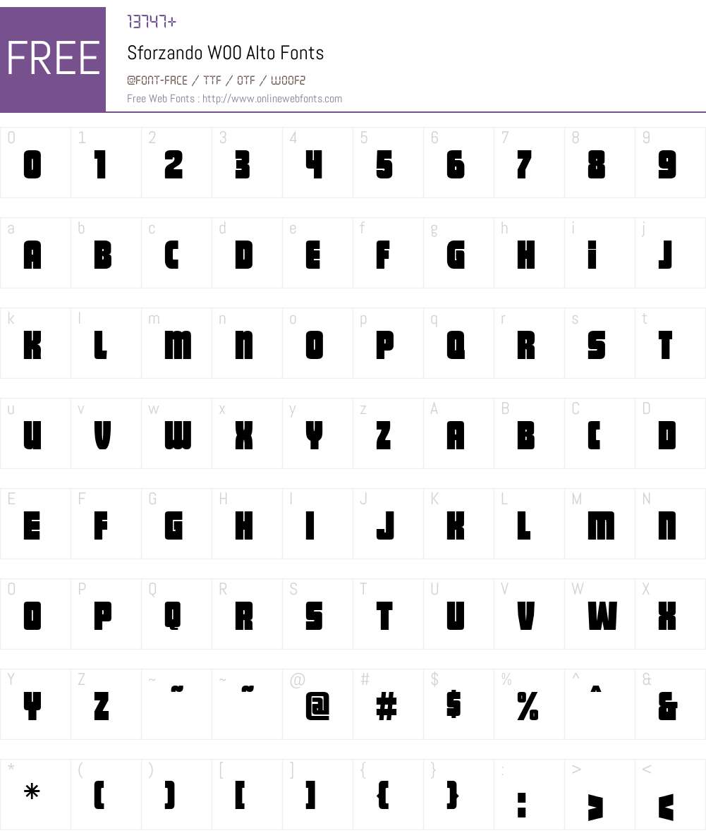 SforzandoW00-Alto Font Screenshots