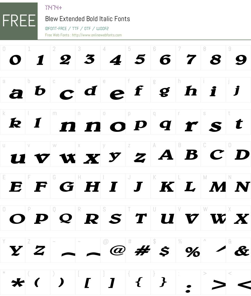 Blew Extended Font Screenshots