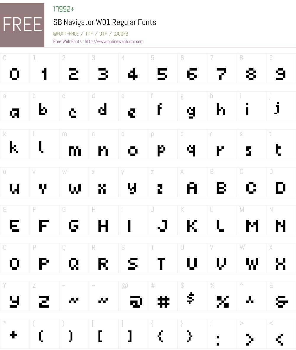 SBNavigatorW01-Regular Font Screenshots