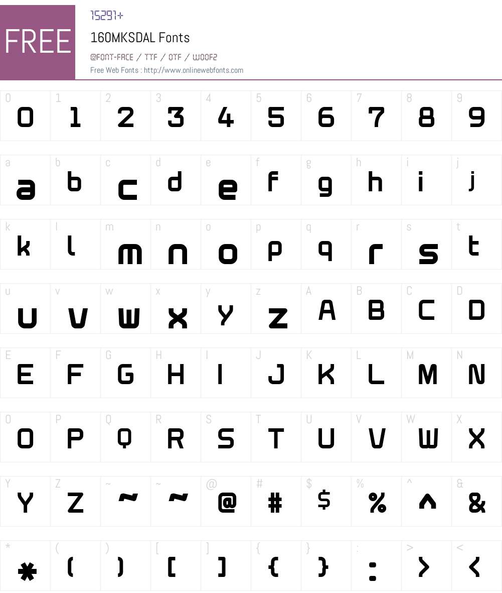 160MKSDAL Font Screenshots
