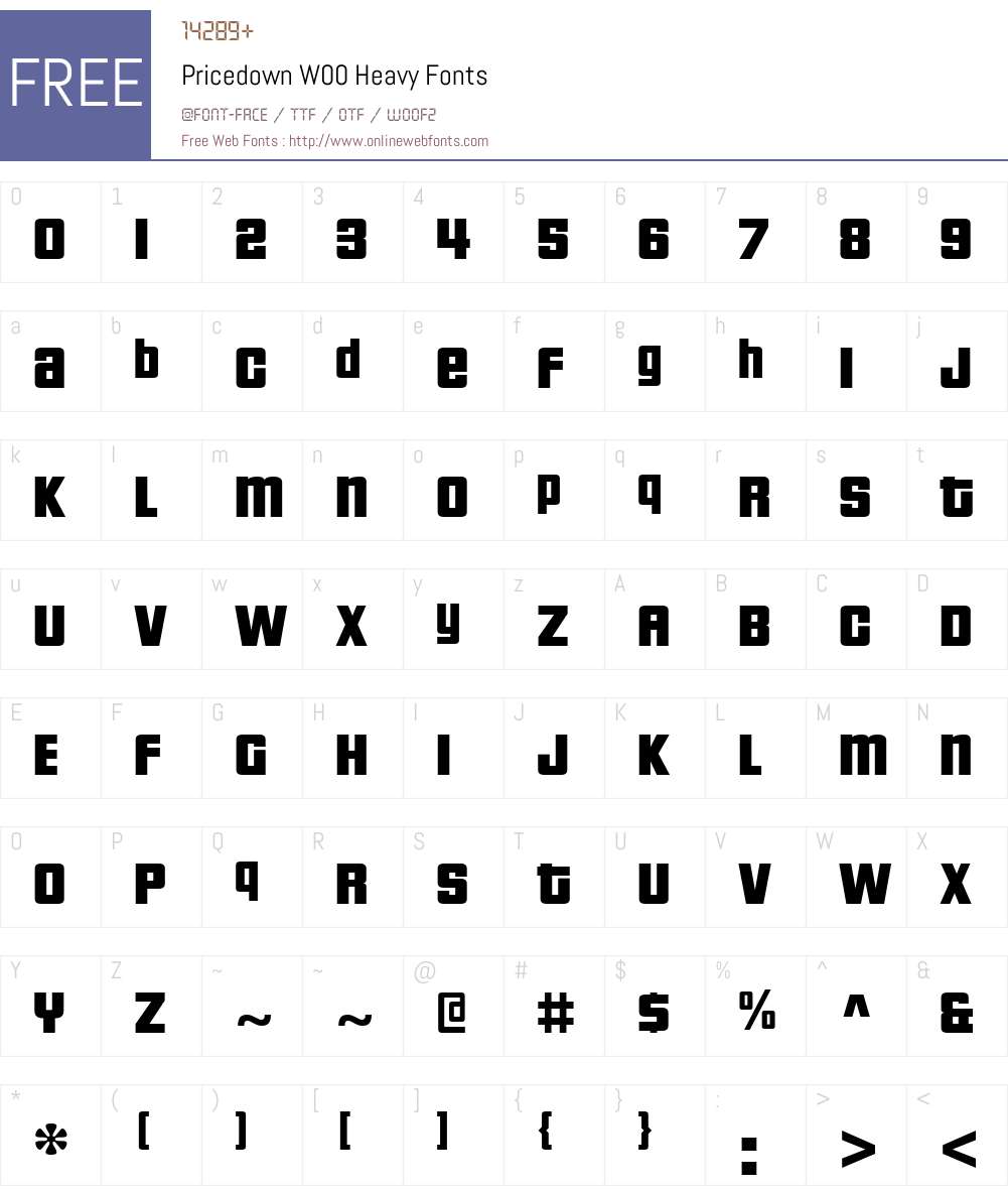 PricedownW00-Heavy Font Screenshots