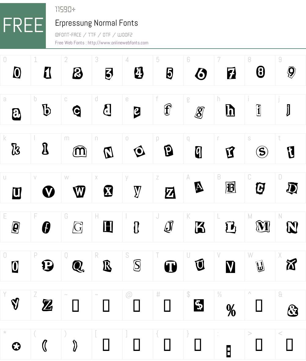 Erpressung Font Screenshots