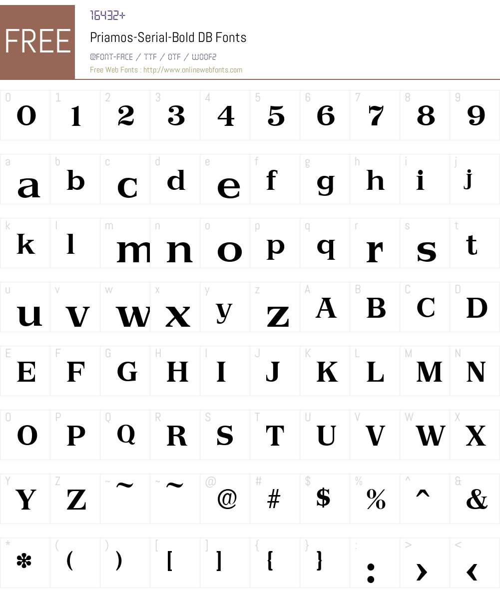 Priamos-Serial DB Font Screenshots