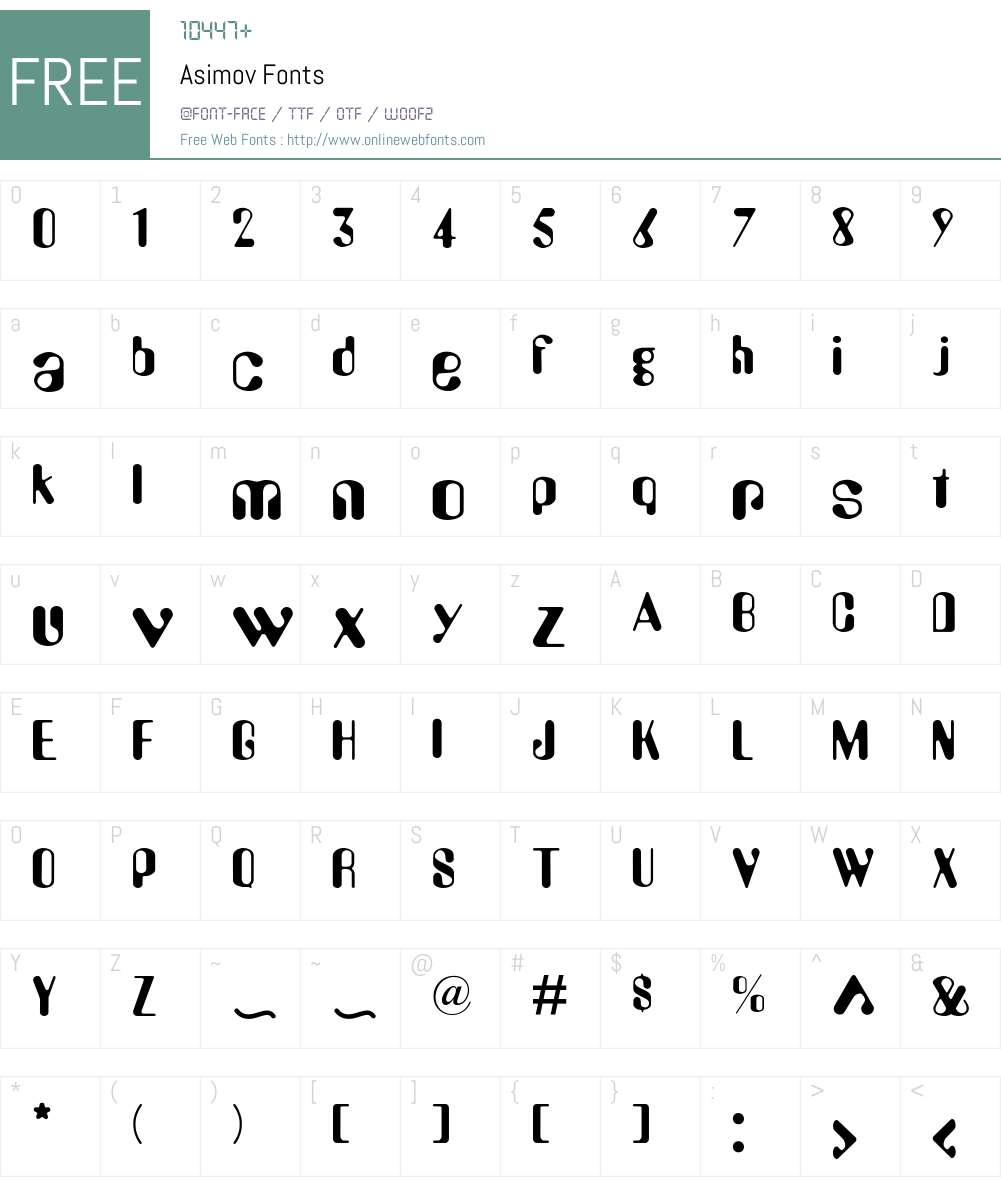Asimov Font Screenshots