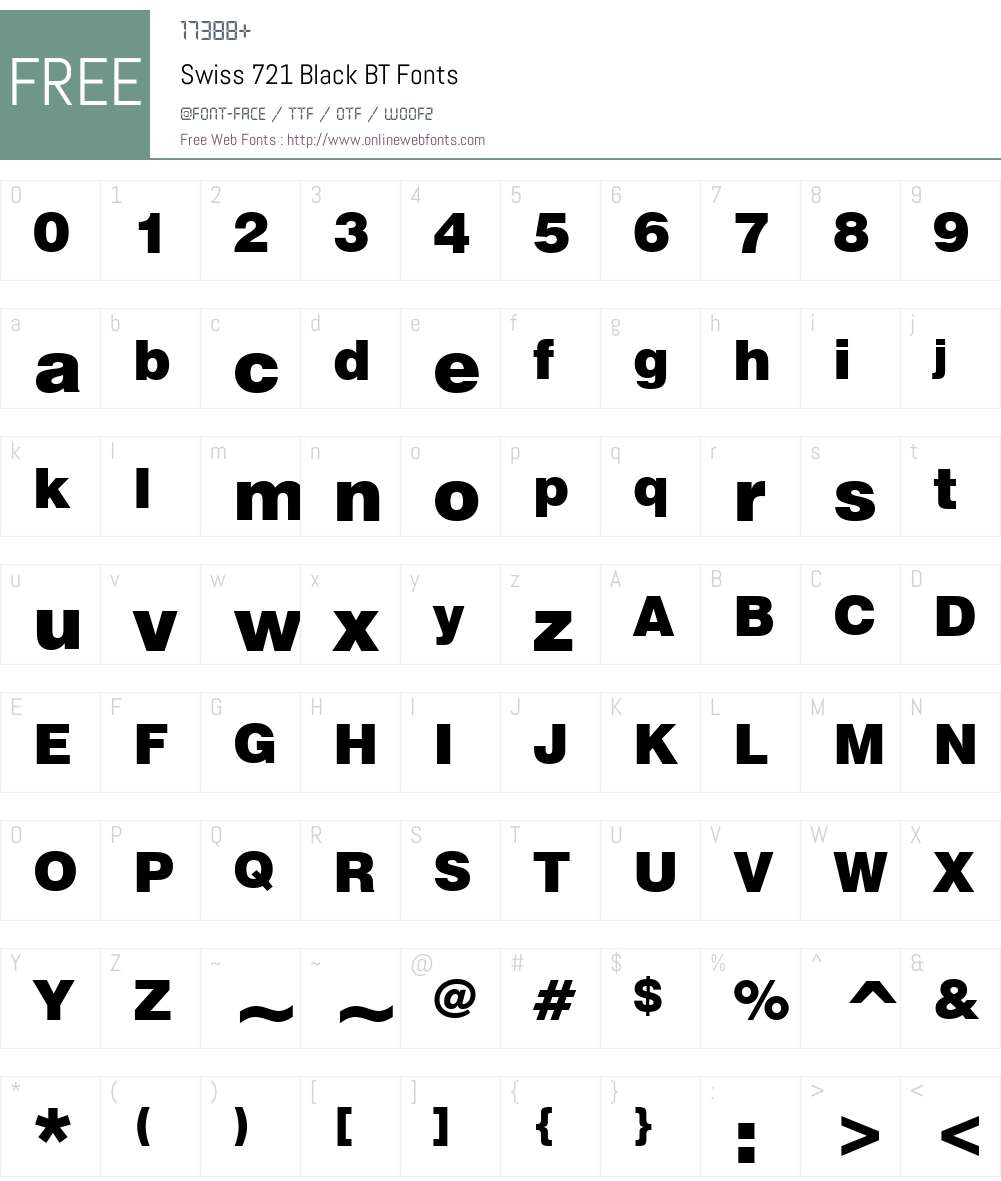 Swis721 Blk BT Font Screenshots