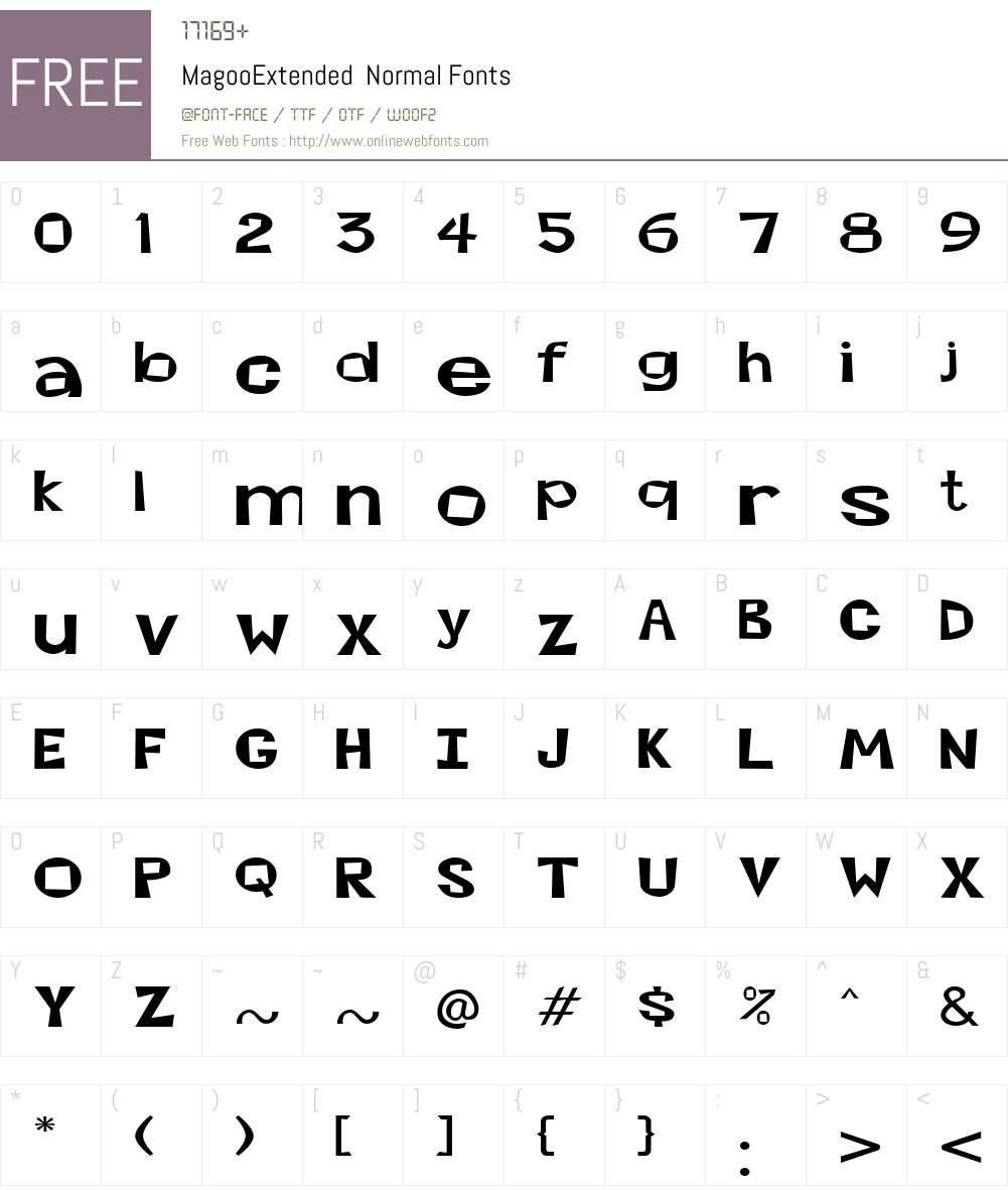 MagooExtended Font Screenshots