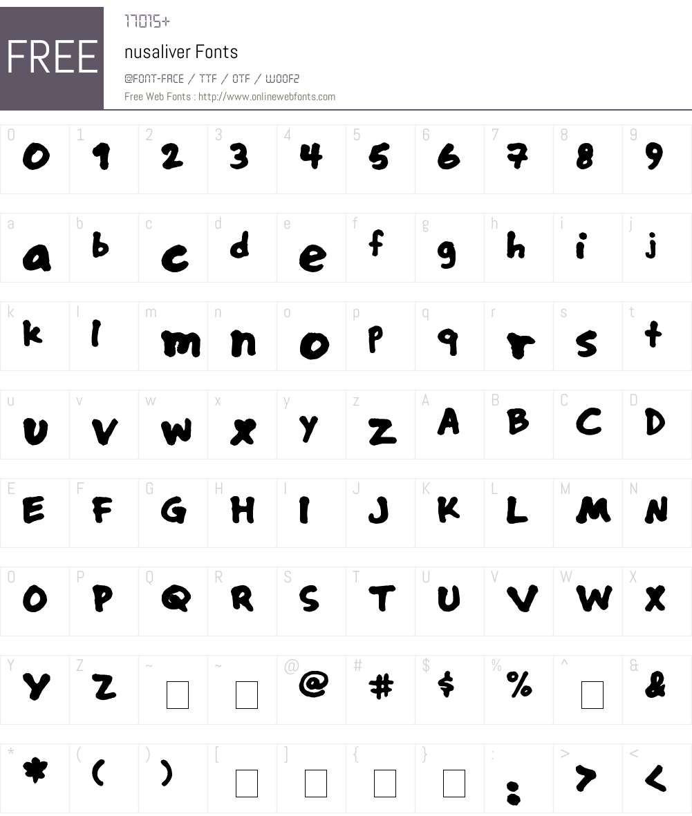 nusaliver Font Screenshots
