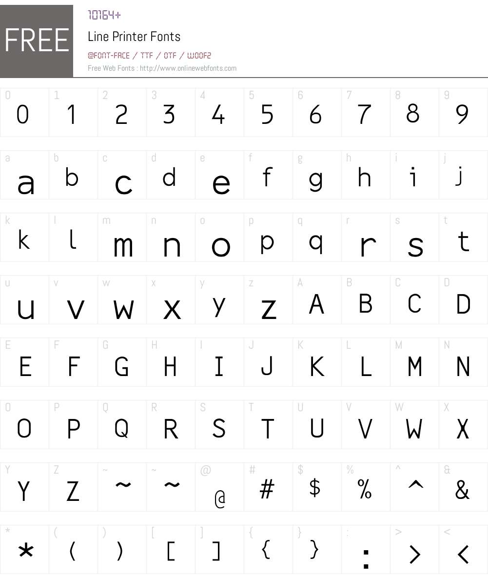 Line Printer Font Screenshots