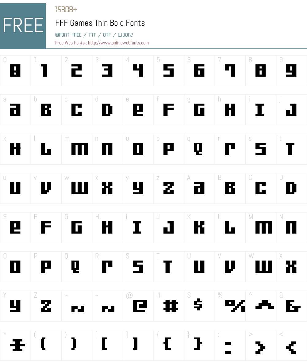 FFF Games Thin Bold Font Screenshots